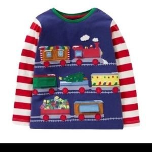 NWT Mini Boden Festive Lift The Flap Shirt